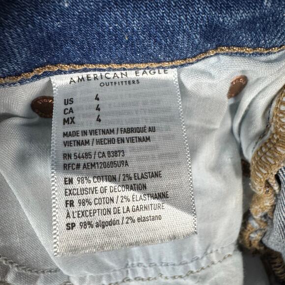 American Eagle Women's Curvy High Rise Super Stretch Distressed Jean Skirt - 4 - Picture 8 of 9